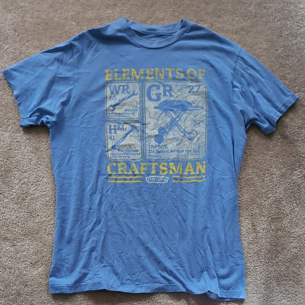 Vintage Craftsman Elements Blue Graphic Tee